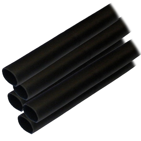 Ancor Adhesive Lined Heat Shrink Tube, 3:1 I.D. Shrink Ratio, 1/2 in I.D. Before Shrinking, Black, 6 in 305106